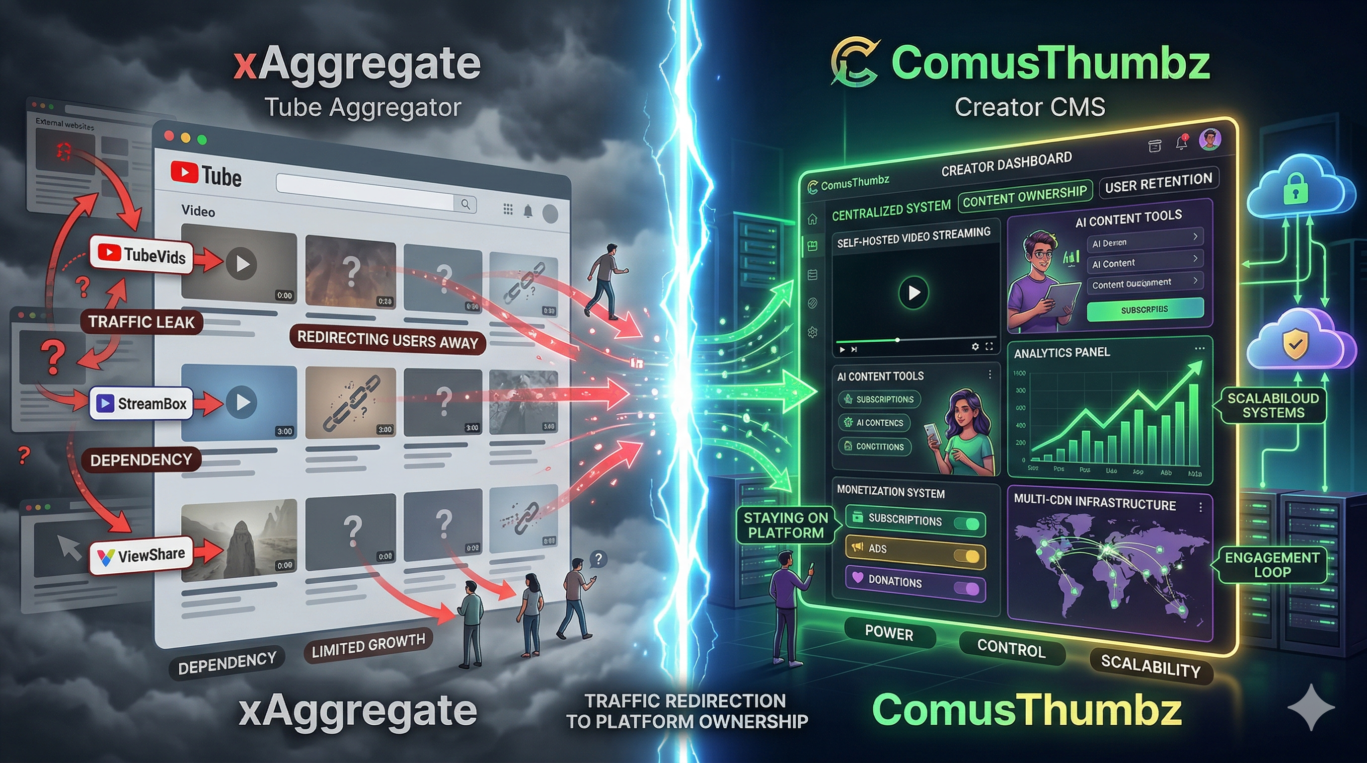 ComusThumbz vs xAggregate: Full CMS vs Basic Tube Aggregator