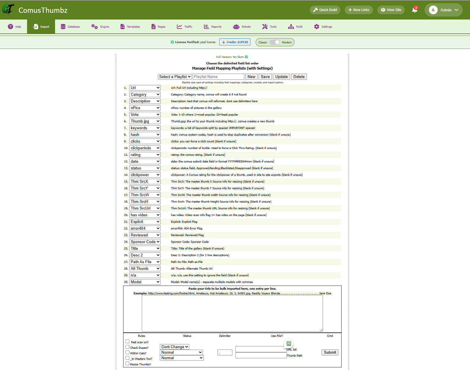 Field Mapping Playlists