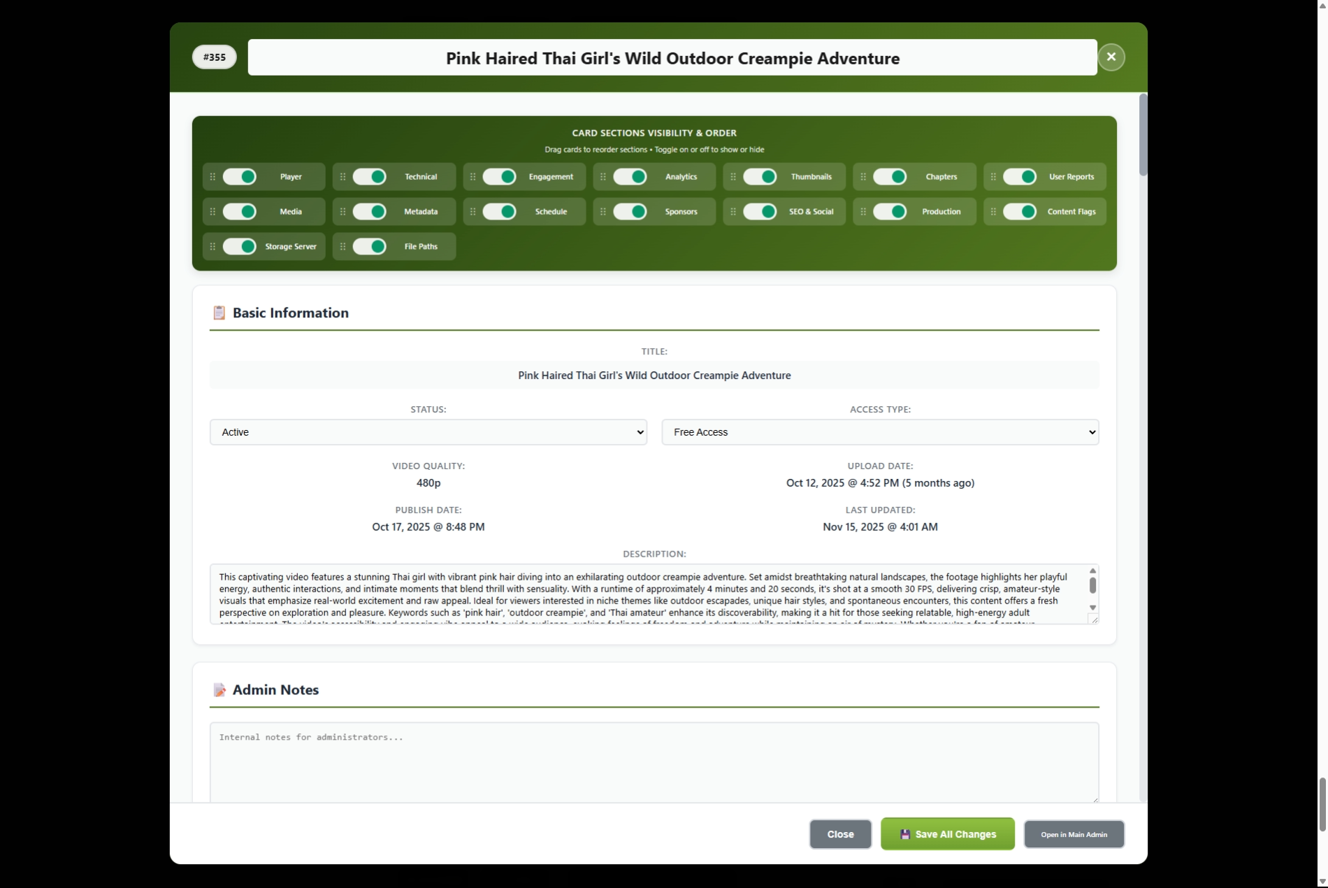 Video Dashboard Manager