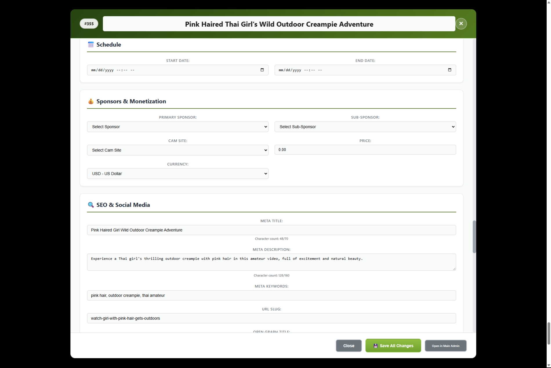Video Dashboard Manager